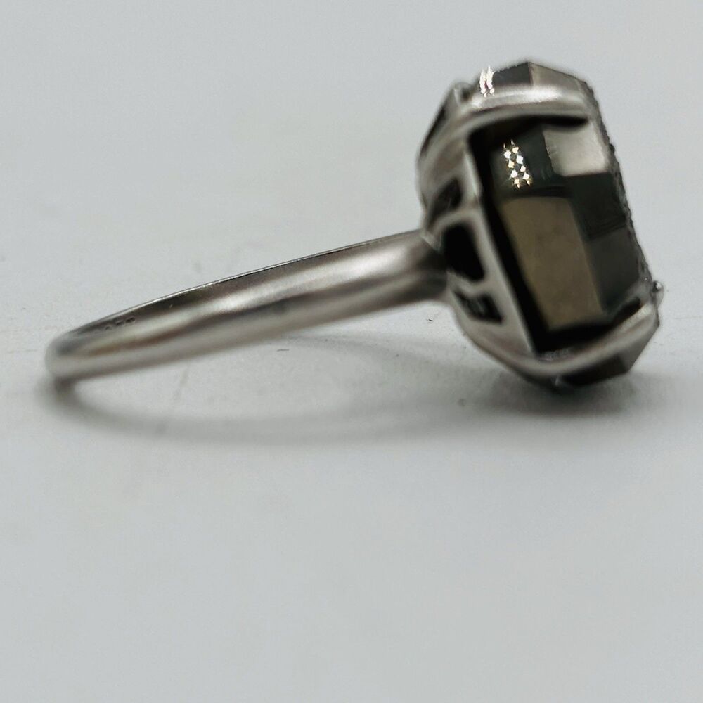 Kendra Scott Ring Ryan Rhodium Platinum Drusy Silver Sixe 6.75 Cocktail - Picture 3 of 6